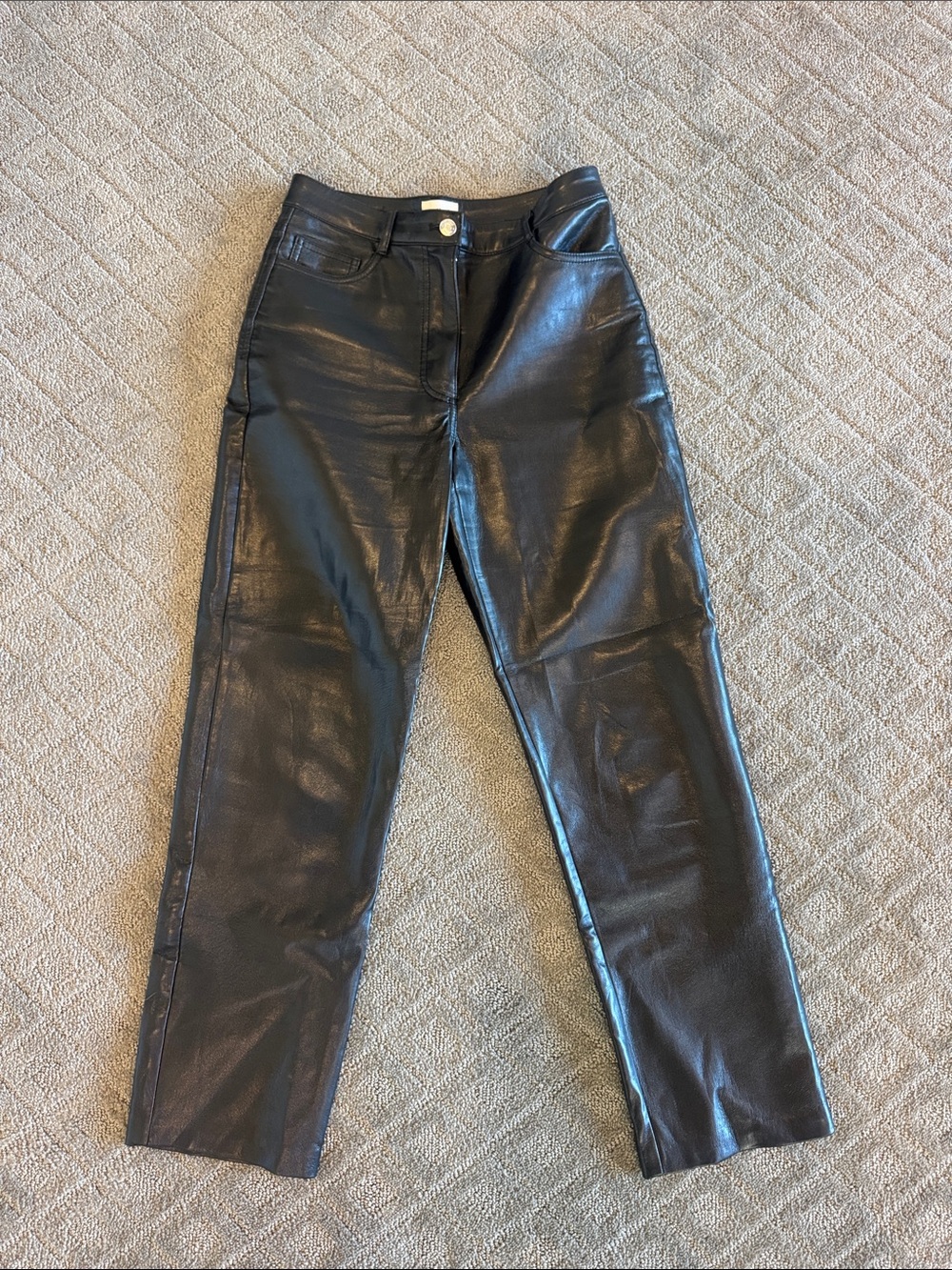 Wilfred Black Straight-Leg Faux Leather Jeans
